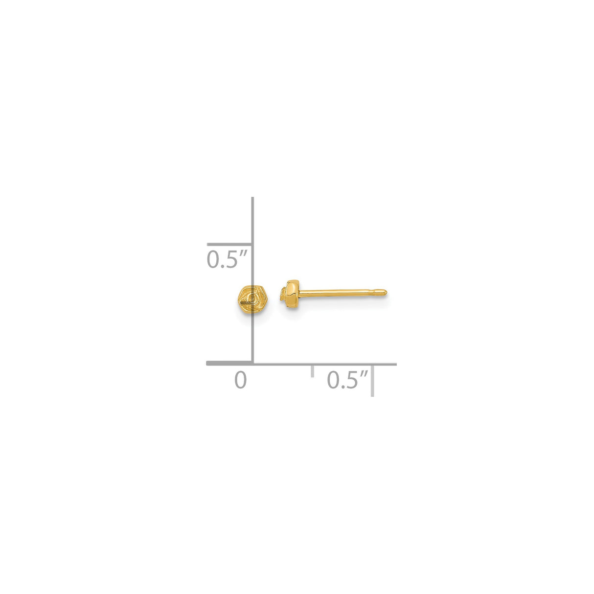 14k Yellow Gold Rose Stud Earrings with Delicate Sculpted Floral Design