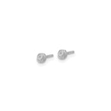14k White Gold Rose Stud Earrings, Sculpted Floral Design, Minimalist Style for Women