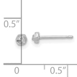 14k White Gold Rose Stud Earrings, Sculpted Floral Design, Minimalist Style for Women
