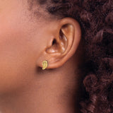 14k Yellow Gold Angel Wing Stud Earrings with Textured Two-Tone Design, Christian Faith Theme