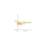 14k Yellow Gold Cat Stud Earrings, Sleeping Feline Design, Minimalist Animal Theme for Women
