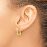 14k Yellow Gold Claddagh Hoop Earrings with Heart and Crown Design, Celtic Irish Jewelry for Women