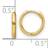 14k Yellow Gold Huggie Hoop Earrings, Small Polished Classic Hoops with Hinged Closure