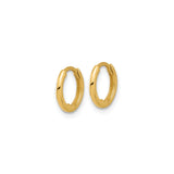 14k Yellow Gold Small Hoop Earring with Hinged Click Closure, Polished Minimalist Design