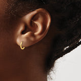 14k Yellow Gold Small Hoop Earring with Hinged Click Closure, Polished Minimalist Design