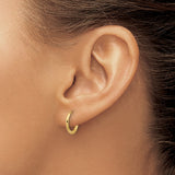 14k Yellow Gold Hoop Earrings, Small Lightweight Polished Hoops with Hinged Snap Closure