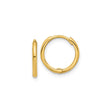 14k Yellow Gold Hoop Earrings, Small Lightweight Polished Hoops with Hinged Snap Closure