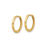 14k Yellow Gold Hoop Earrings, Polished Finish, Classic Lightweight Round Design