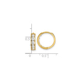 14k Yellow Gold Huggie Hoop Earrings with Cubic Zirconia, Channel-Set Design for Women