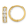 14k Yellow Gold Huggie Hoop Earrings with Cubic Zirconia, Channel-Set Design for Women