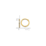 14k Yellow Gold Hoop Earrings with Cubic Zirconia in Channel Setting, Classic Huggie Style for Women