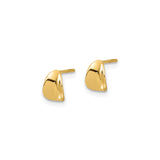 14k Yellow Gold Nugget Stud Earring, Solid Back, Polished Finish, Hip Hop Style for Men