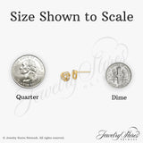 14k Yellow Gold Love Knot Stud Earrings with Cubic Zirconia, Intertwined Design for Women