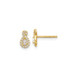 14k Yellow Gold Infinity Teardrop Stud Earrings with Cubic Zirconia Accents, Romantic Style