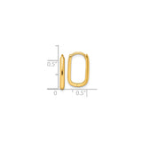 14k Yellow Gold Oval Hoop Earrings, Lightweight Polished Hinged Hoops for Women