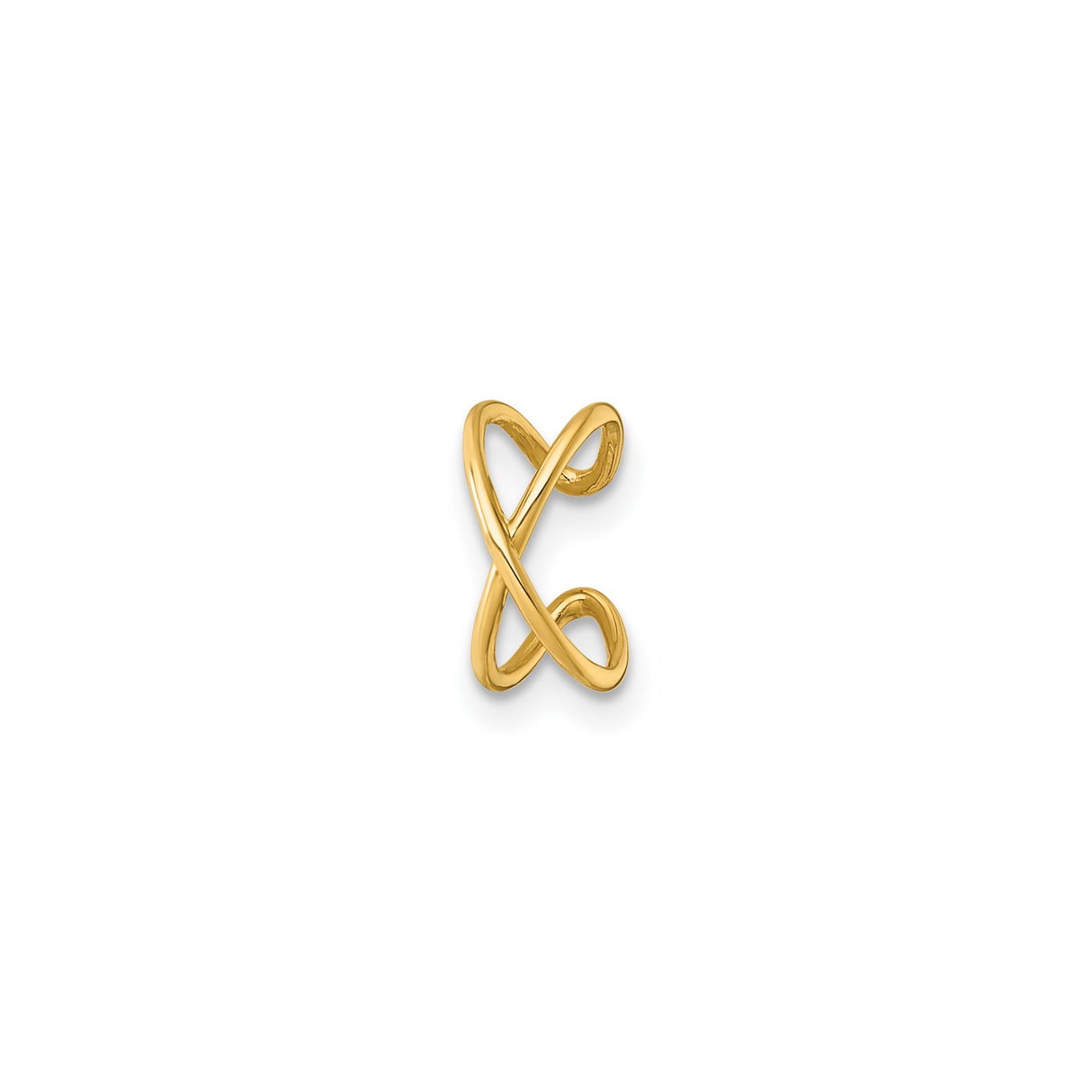 14k Yellow Gold Infinity Pendant with Open Design and Intersecting Curves, Modern Symbolic Jewelry for Women, Sleek Minimalist Necklace Featuring Timeless Love and Spiritual Eternal Connection