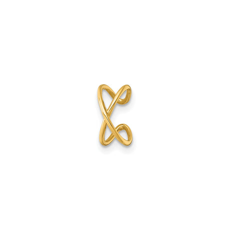 14k Yellow Gold Infinity Pendant with Open Design and Intersecting Curves, Modern Symbolic Jewelry for Women, Sleek Minimalist Necklace Featuring Timeless Love and Spiritual Eternal Connection