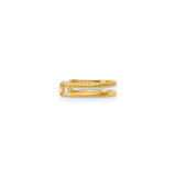 14K Yellow Gold Dual Band Rope Ear Cuff Non Pierced