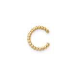 14k Yellow Gold Beaded Ear Cuff Dual Row Ball Detail