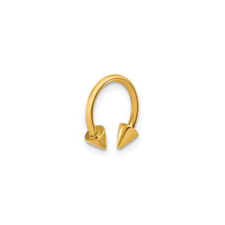 14K Yellow Gold Circular Barbell With Cone Ends 16 Gauge