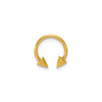 14k Yellow Gold Circular Barbell with Cone Ends for Septum, Lip, or Ear Piercing - Unisex Facial Jewelry with Edgy Design for Modern Punk Gothic or Minimal Style Expression - 16 Gauge Jewelry