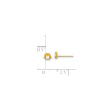 14k Yellow Gold Stud Earrings with Created Opal and Paw Print Design, Animal Motif for Women