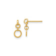 14k Yellow Gold Dangle Stud Earrings with Interlocking Open Circles, Minimalist Drop Style