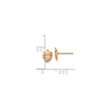 14k Yellow Gold Strawberry Stud Earrings with Pink Enamel, Whimsical Fruit Design for Women or Girls