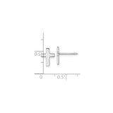 14k White Gold Cross Stud Earrings, Minimalist Christian Design for Women