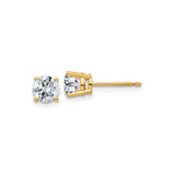 14k Yellow Gold Stud Earrings with Moissanite, Solitaire Classic Design for Women