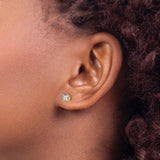 14k Yellow Gold Stud Earrings with Princess Cut Moissanite, Four Prong Solitaire Style