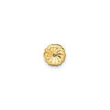 14k Yellow Gold Solitaire Stud Earrings with Round Cut Clear Gemstones in Four Prong Setting