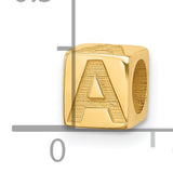 Alphabet Bead Letter A Charm Pendant in Real 14k Yellow Gold