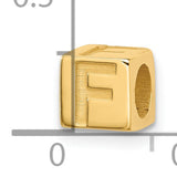 Alphabet Bead Letter F Charm Pendant in Real 14k Yellow Gold