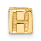 Alphabet Bead Letter H Charm Pendant in Real 14k Yellow Gold