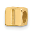 Alphabet Bead Letter I Charm Pendant in Real 14k Yellow Gold