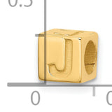 Alphabet Bead Letter J Charm Pendant in Real 14k Yellow Gold