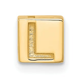 Alphabet Bead Letter L Charm Pendant in Real 14k Yellow Gold