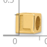 Alphabet Bead Letter L Charm Pendant in Real 14k Yellow Gold