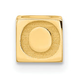 Alphabet Bead Letter O Charm Pendant in Real 14k Yellow Gold