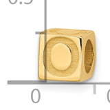 Alphabet Bead Letter O Charm Pendant in Real 14k Yellow Gold