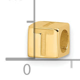 Alphabet Bead Letter T Charm Pendant in Real 14k Yellow Gold