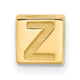 Alphabet Bead Letter Z Charm Pendant in Real 14k Yellow Gold