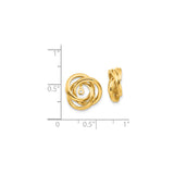 14k Yellow Gold Love Knot Pendant and Earrings Set with Interlocking Loops