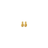 14k Yellow Gold Pineapple Stud Earrings, Textured Tropical Fruit Design for Women