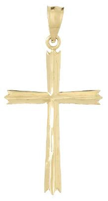 Cross Charm Pendant in Real 10k Yellow Gold