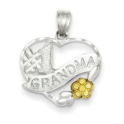 #1 Grandma Charm in 925 Sterling Silver