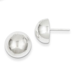 12mm Half Ball Earrings in 925 Sterling Silver