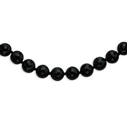 10-10.5mm Faceted Black Agate Necklace
