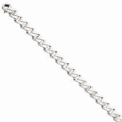 10 mm Large Fancy Link Chain in 14k White Gold - 8 Inch